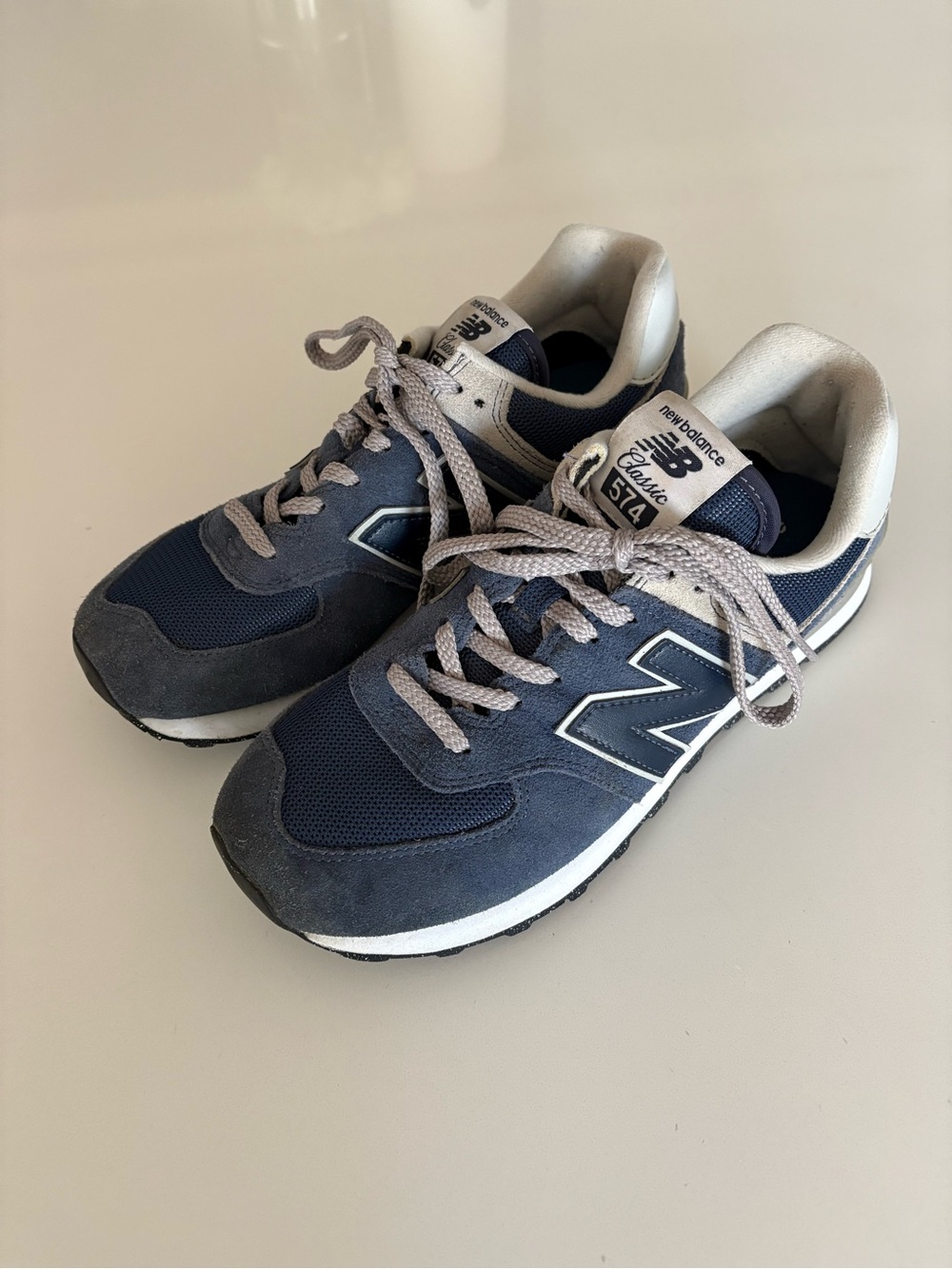 New Balance Navy and Gray 574 Core Suede Mesh Sneakers Men’s 7.5 Women’s 9